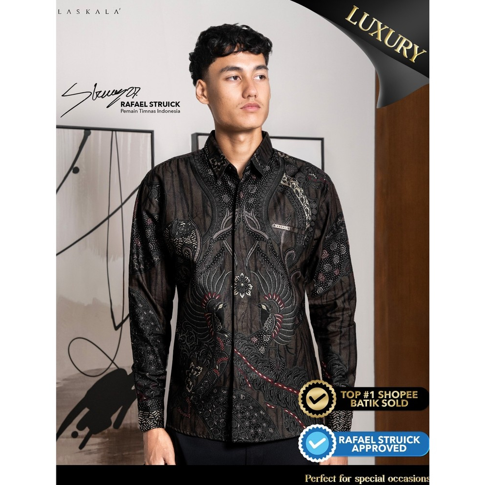Laskala Batik Premium Tama Kemeja Batik Pria Slimfit Lengan Panjang