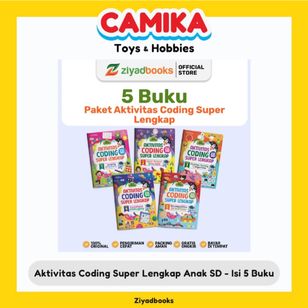 Ziyadbooks (Isi 5 Buku) Aktivitas Coding Superlengkap - Buku Coding Untuk Anak SD 6 7 8 Tahun - Cami