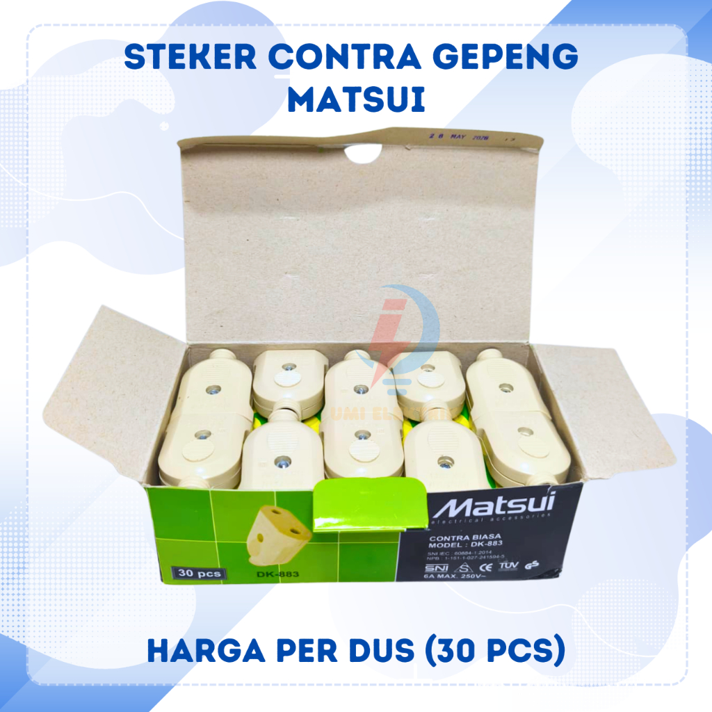 DUS (30 PCS) Steker Contra Gepeng Matsui Steker Contra Biasa DK-883 MATSUI