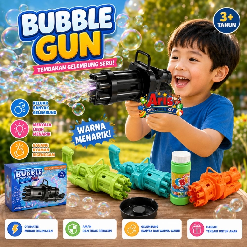 (SH675) Mainan Bubble Gun Tembakan Gelembung Free Refil Sabun