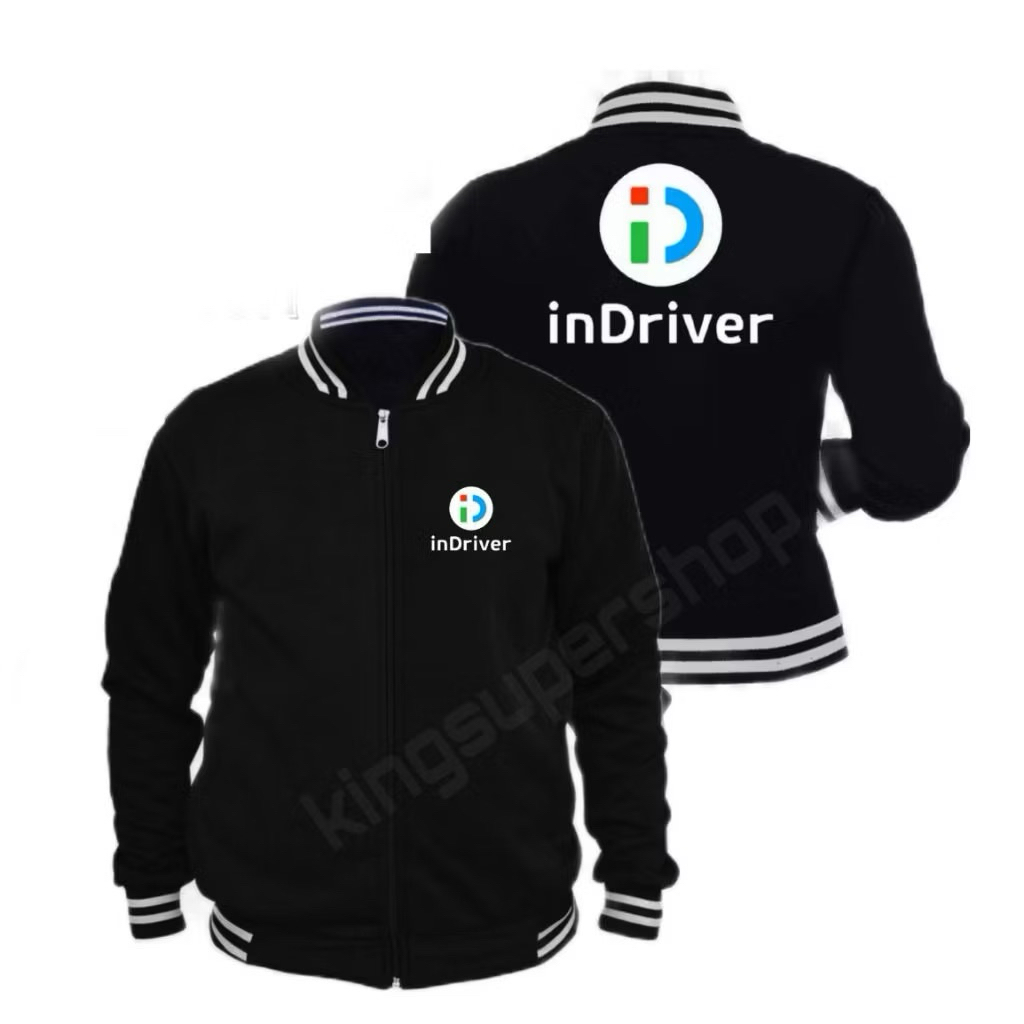 JAKET BASEBALL LOGO INDRIVER TERBARU MURAH SIMPLE DAN NYAMAN DIPAKAI