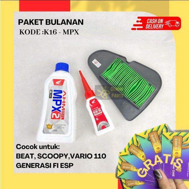 PAKET SERVICE BULANAN BEAT, SCOOPY, VARIO K16