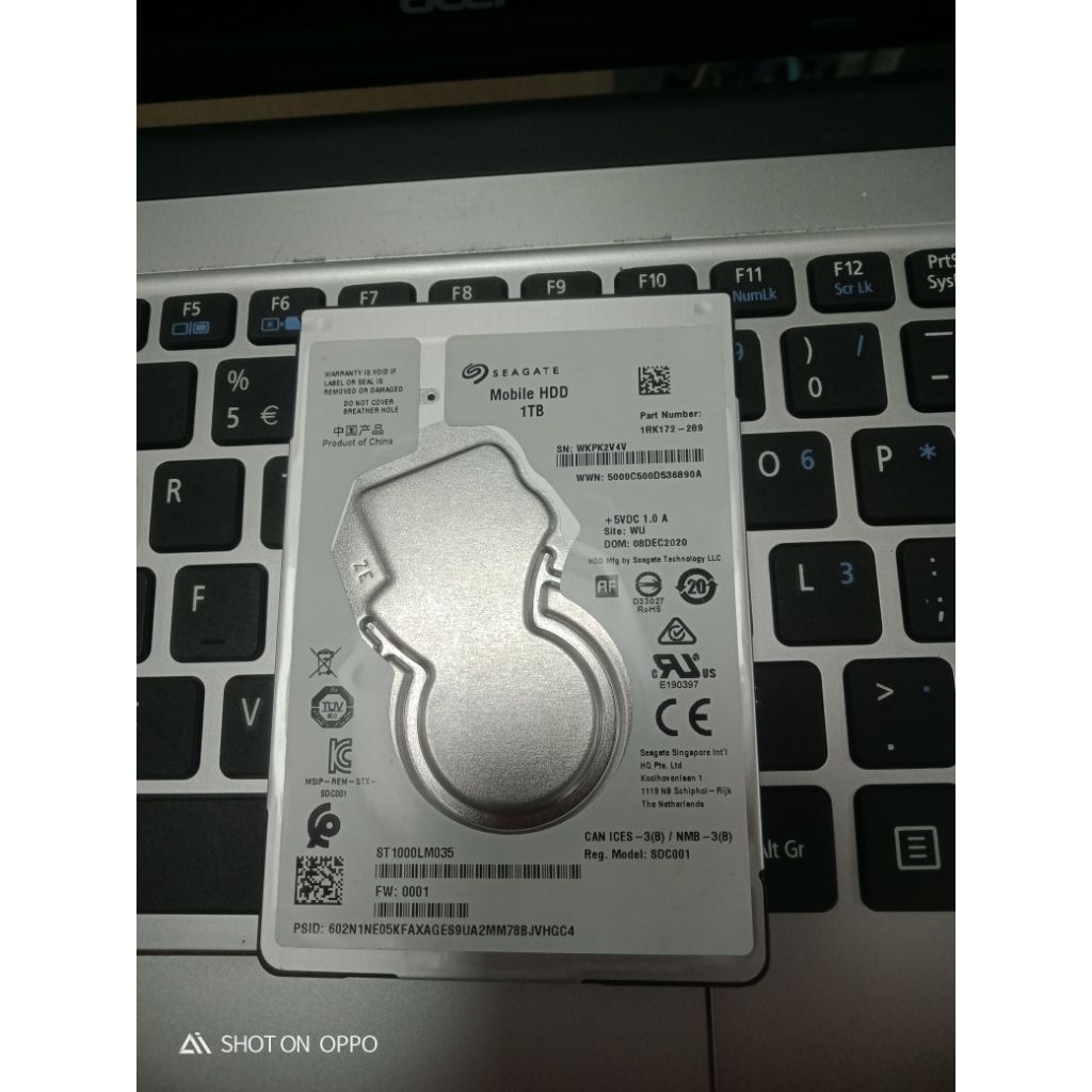 Jual HDD Laptop Seagate Slim 1TB Error'/Rusak
