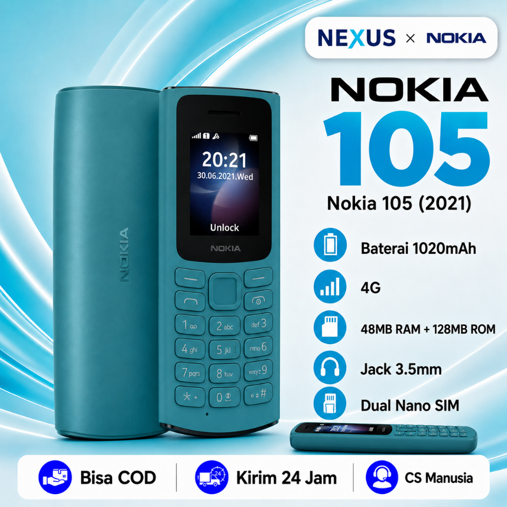 HP Nokia 105 2021 Dual SIM Sinyal Kuat HP Jadul Klasik Second Original Grosir Garansi Toko COD