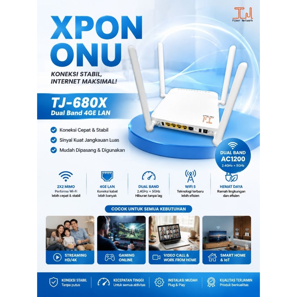 MODEM XPON DUAL BAND TJ680X