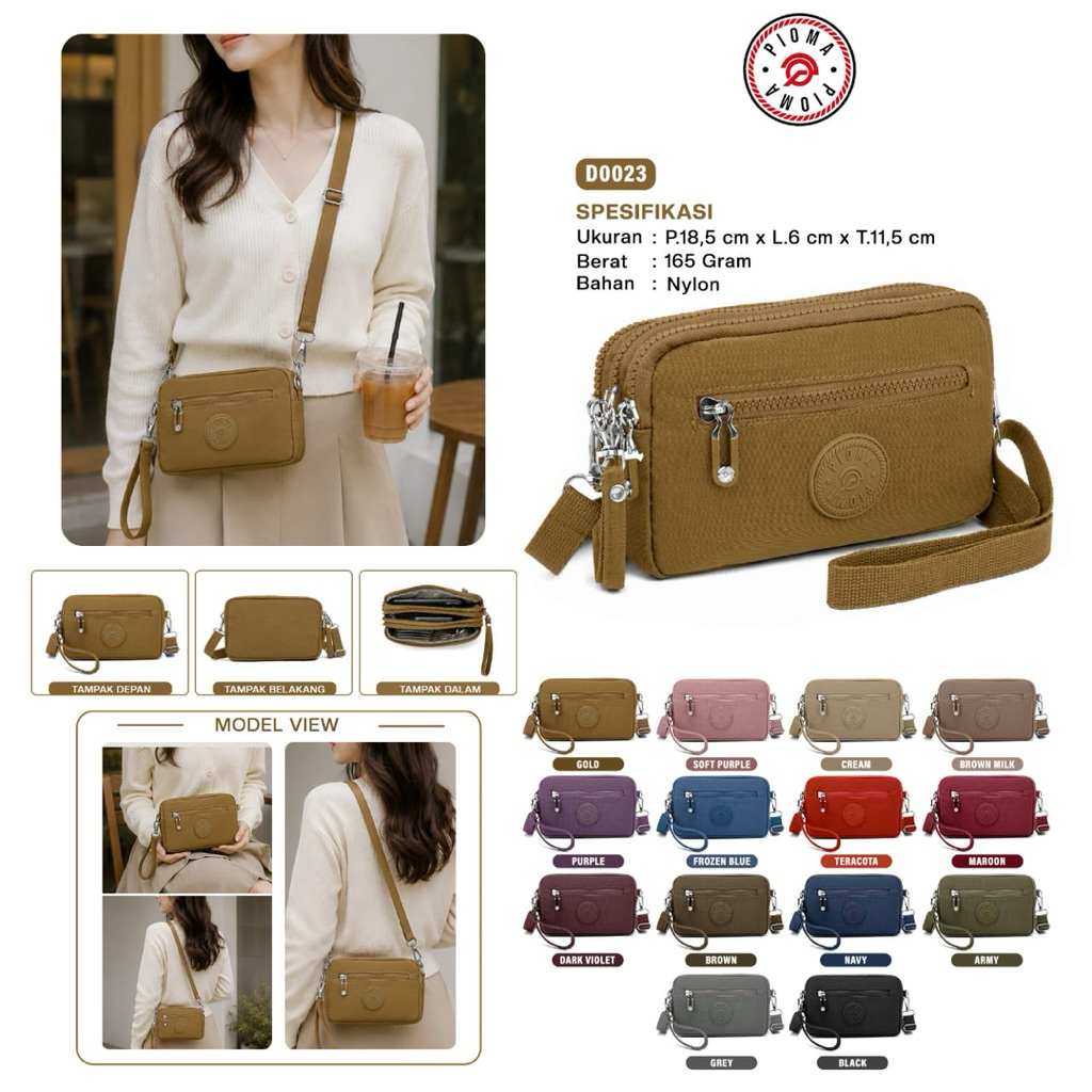DOMPET HP PIOMA LARGE D0023 // DOMPET SELEMPANG WANITA WATERPROOF // DOMPET HP SELEMPANG BANYAK RUAN