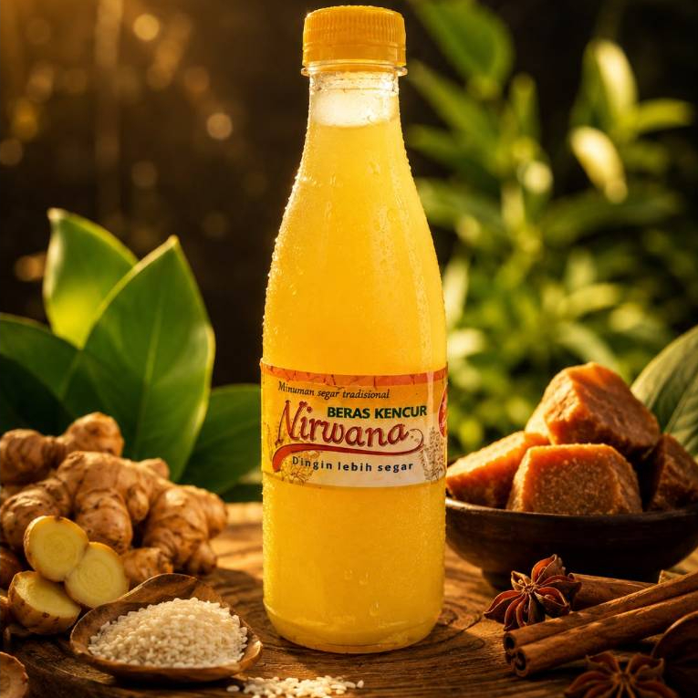 Minuman Tradisional Herbal Beras Kencur Nirwana Oleh-Oleh khas Nganjuk Segar Tanpa Pengawet