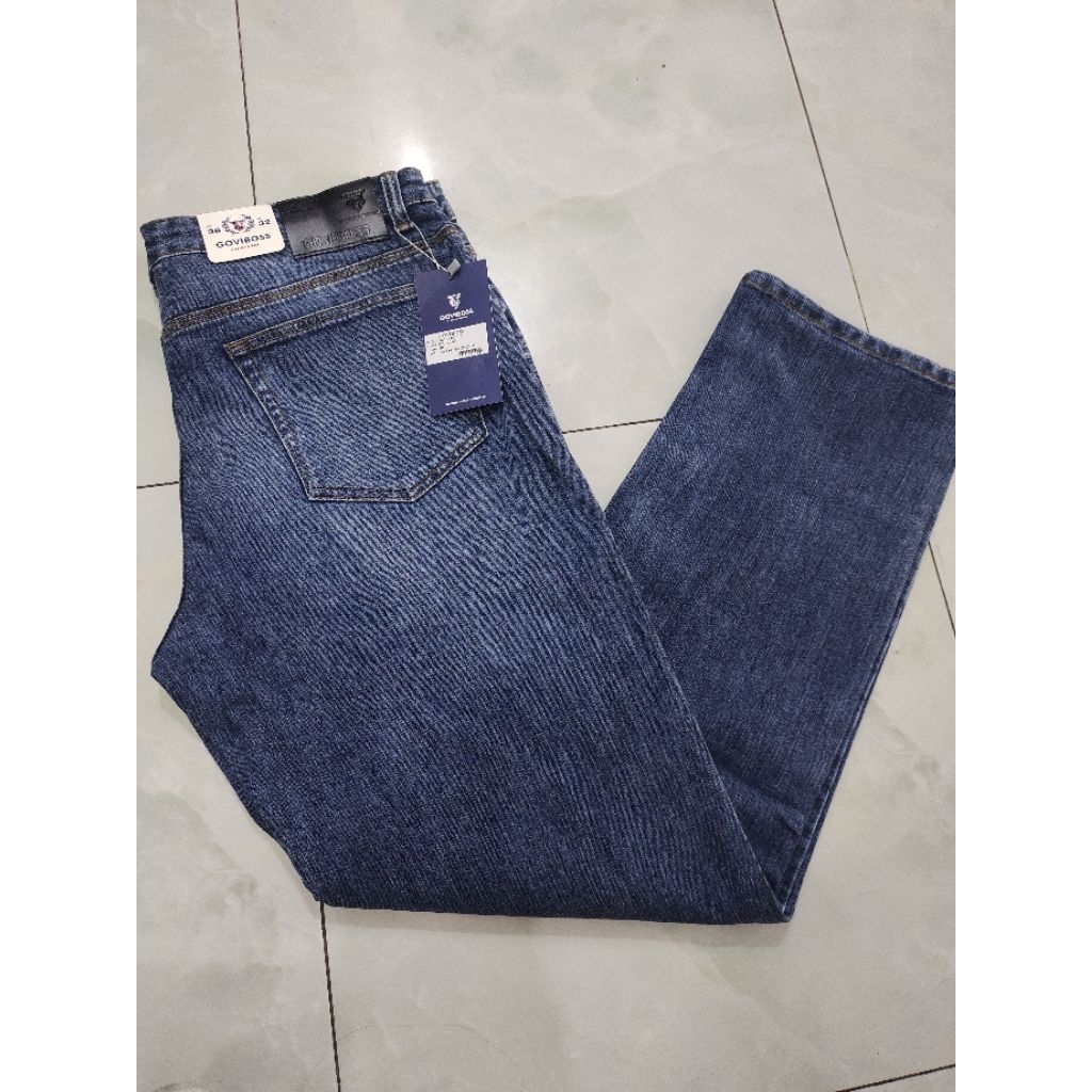 Celana Pria Goviboss Jeans UK 32-38 Model Standart Stretch || 100%Original