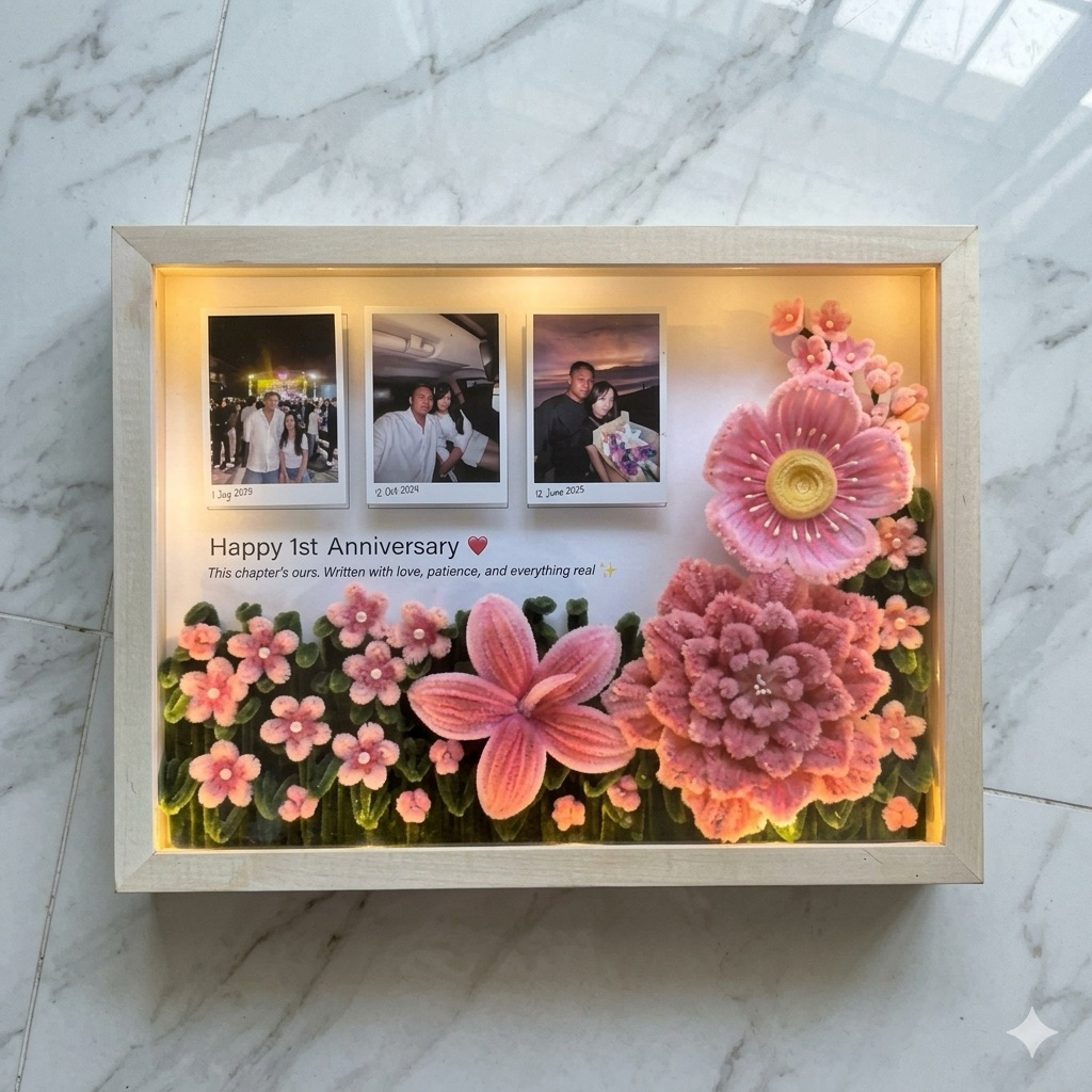 Large Flora Photo Frame Aesthetic Anniversary Scrapframe