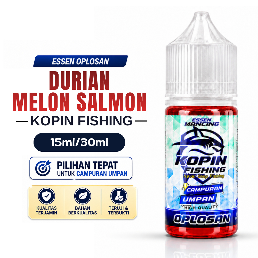 Kopin Fishing Essen Oplosan Durian Melon Salmon Campuran Umpan Galatama Amis Wangi 15ml/30ml
