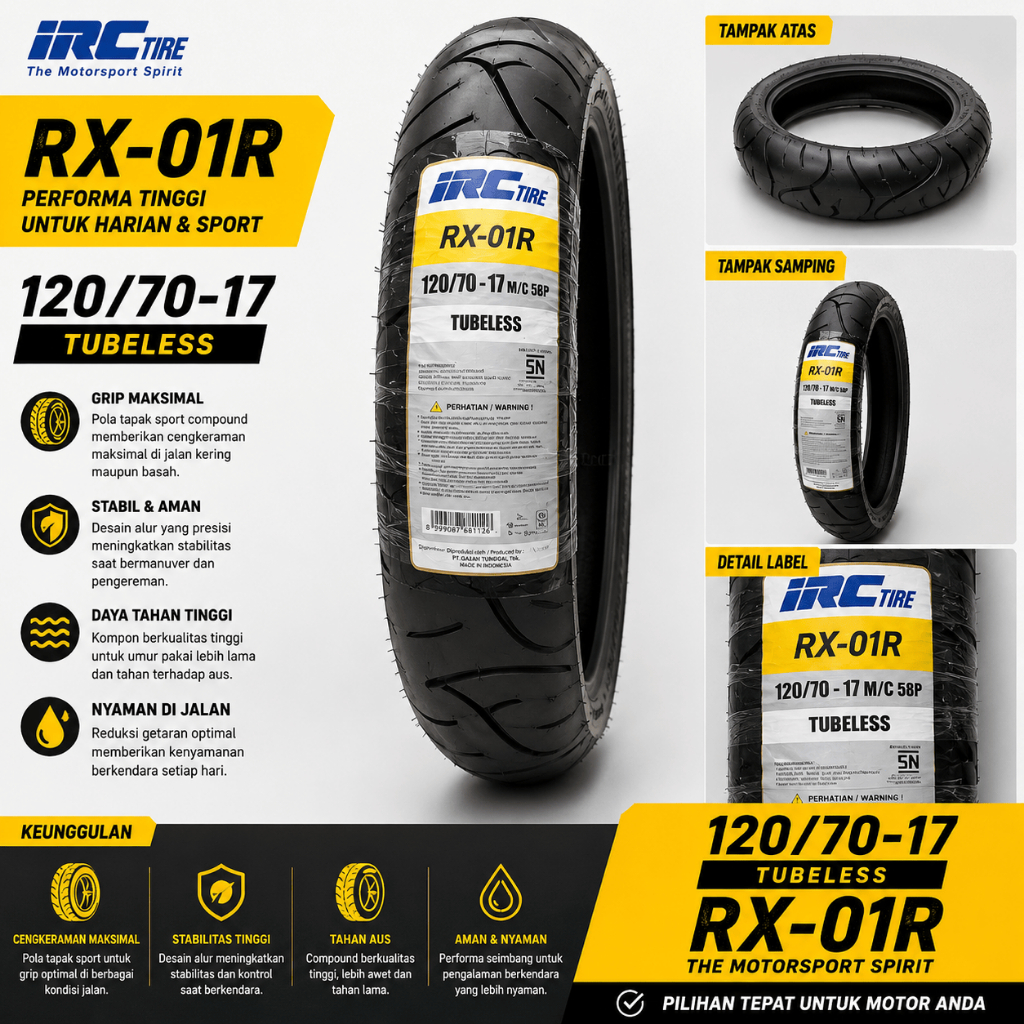 IRC TUBELESS 120/70-17