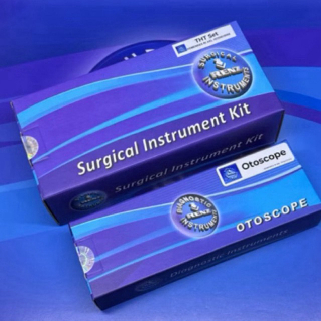 Alat Kesehatan “ THT SET “ + Instrument box with cover & hook ( 20 x 10 x 5 cm ). SS + OTOSCOPE ( LE