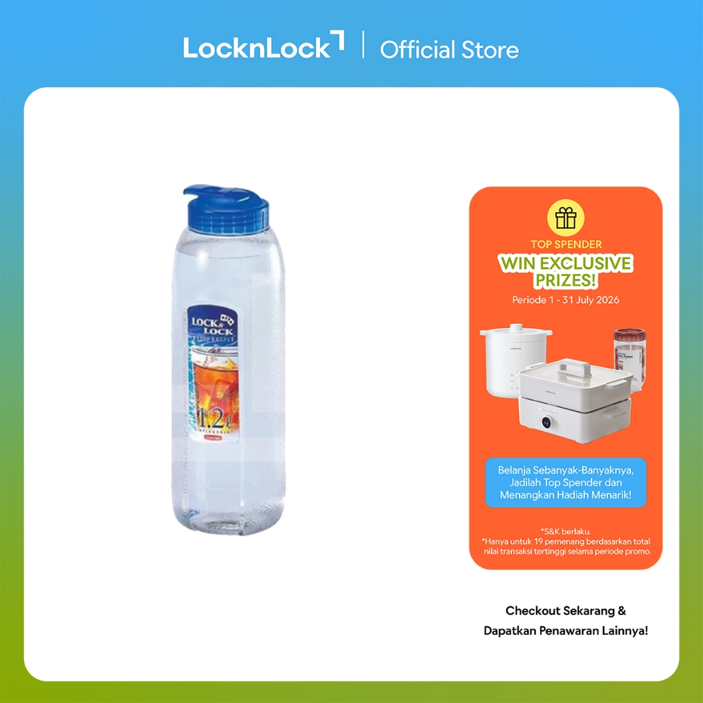 LocknLock Botol Minum/Botol Air Minum Kulkas 1.2L - HAP730