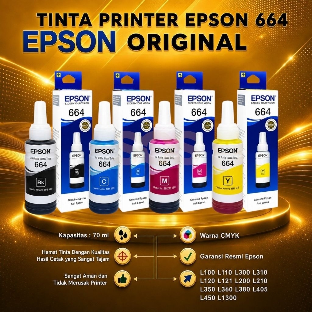 tinta printer Epson 664 original