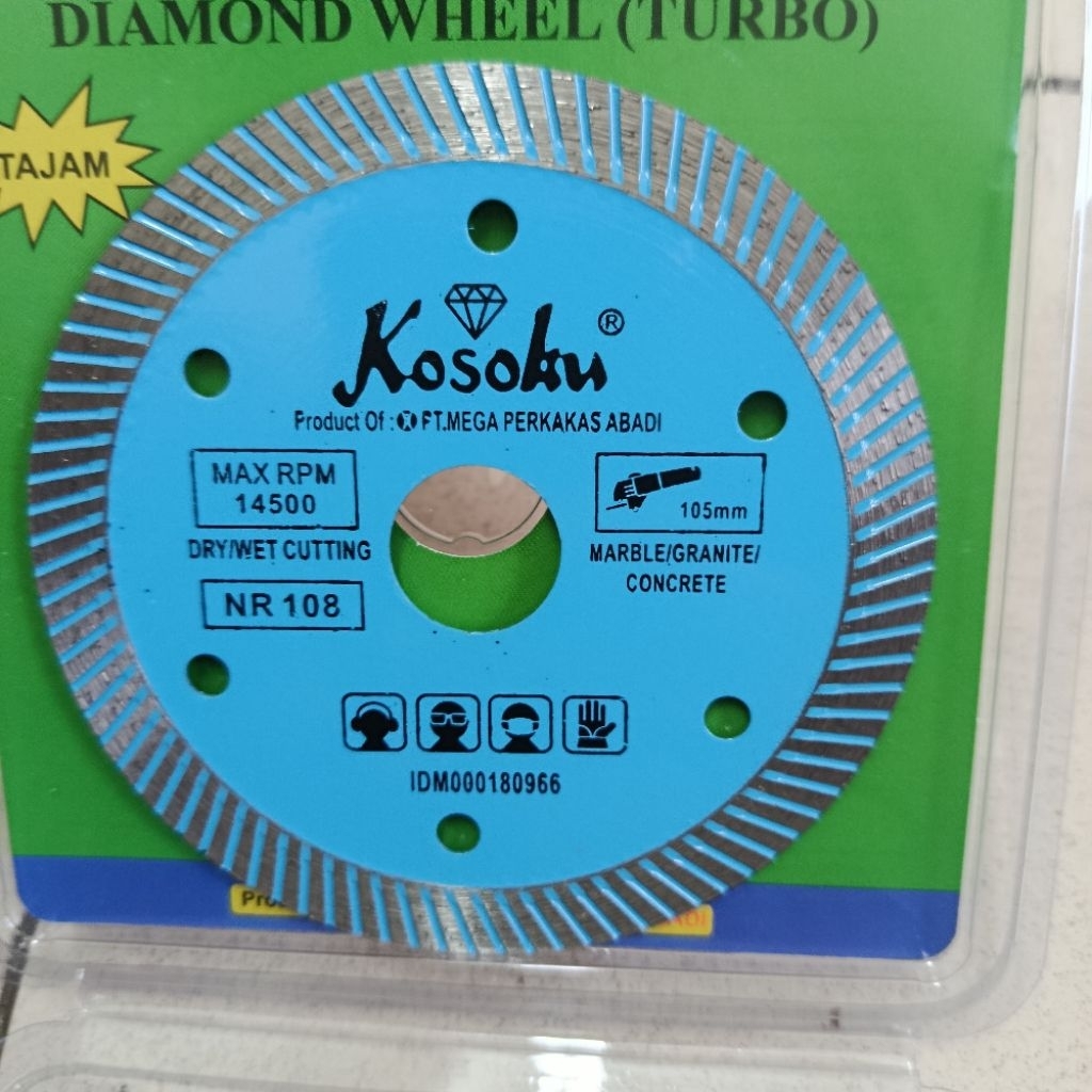 mata potong keramik kosoku turbo 4"/105mm diamond wheel kosoku turbo