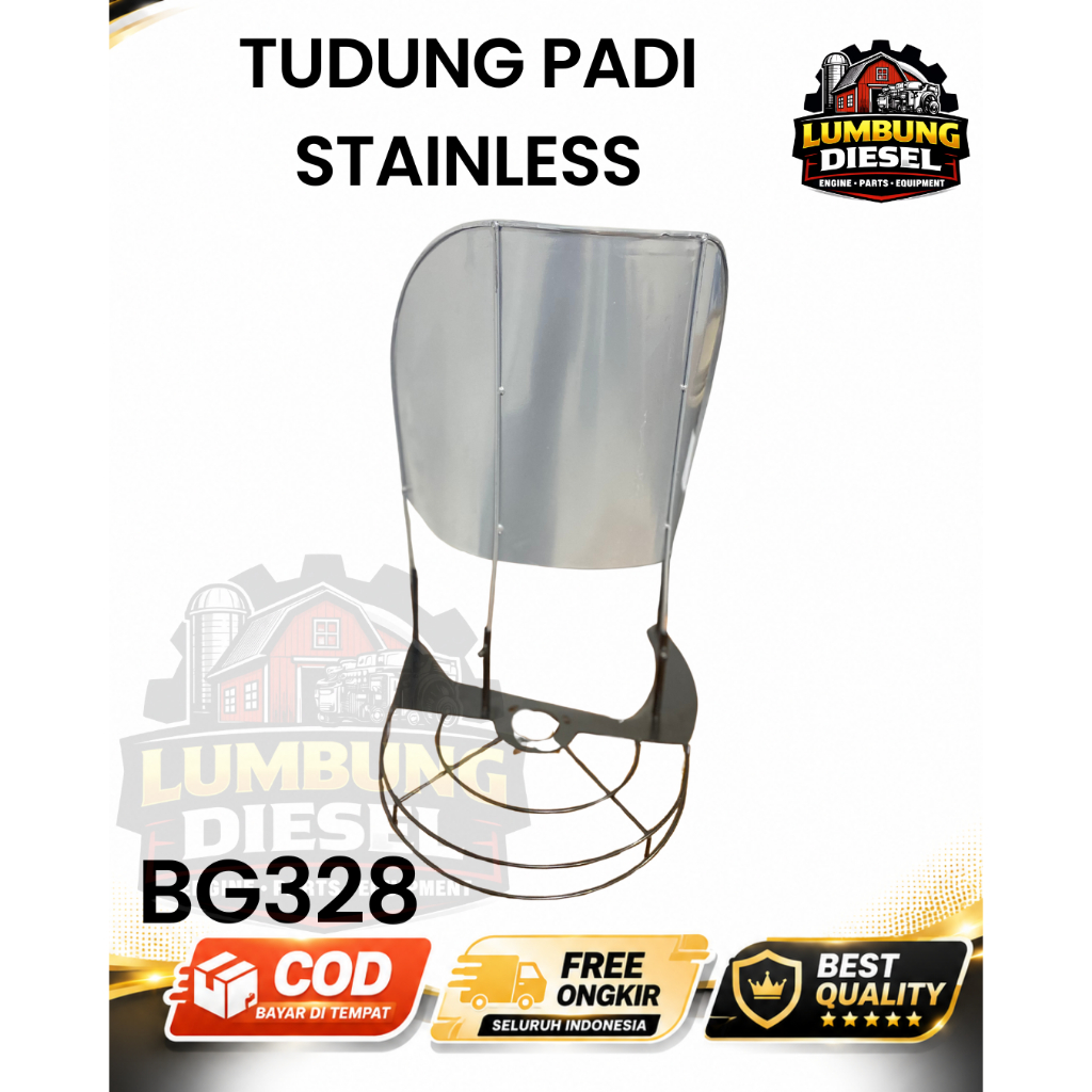 Tudung Padi Stainless BG328 Tebeng Panen Alat Potong Padi Mesin Rumput Universal / Tebeng Padi Mesin