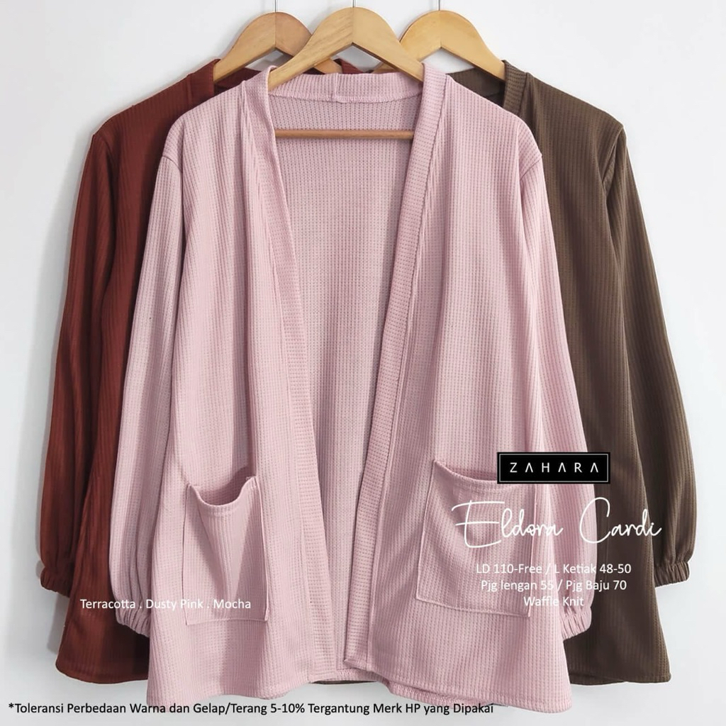 BISA COD // Eldora Cardi by Zahara // Cardigan Panjang Simple Stylish Real Pict