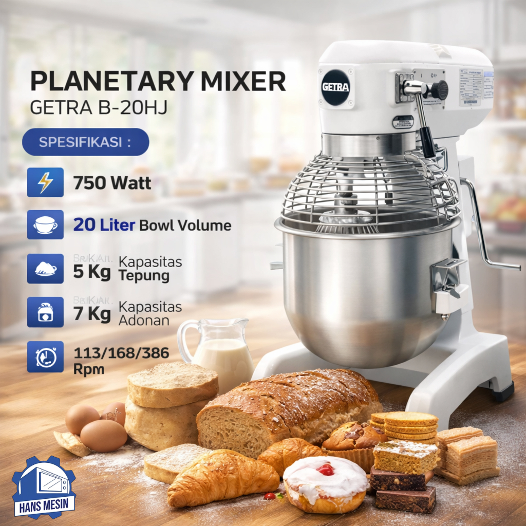GETRA MIXER KUE 20 LITER / PLANETARY MIXER GETRA B-20HJ