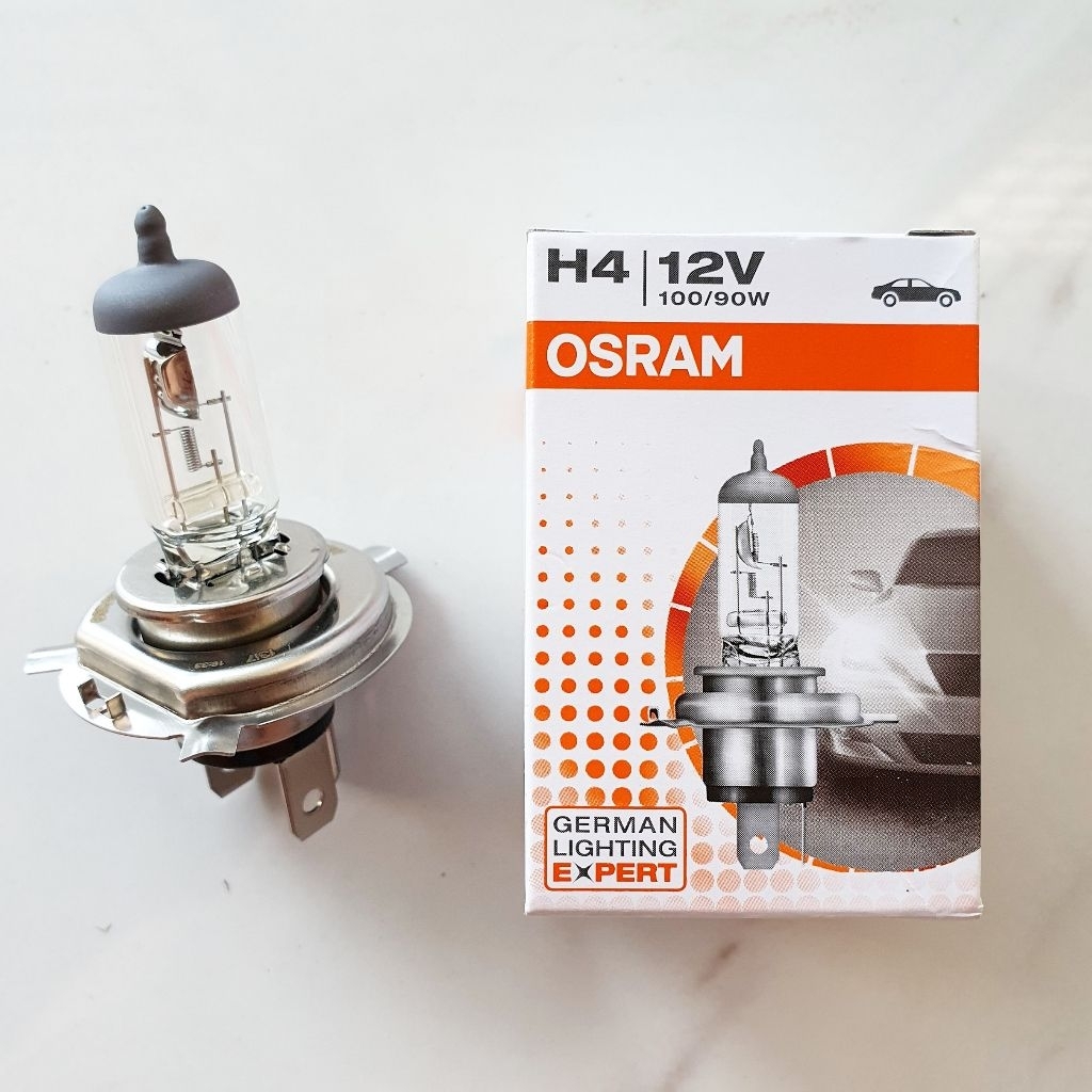 DOP LAMPU BOHLAM DEPAN H4 HALOGEN KUNING KAKI 3 OSRAM 60/55w 100/90w 12v MOTOR MOBIL