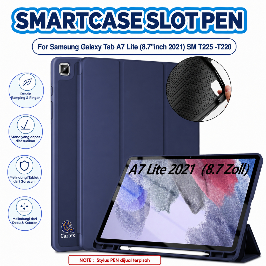 Smartcase Slot Pen Samsung Galaxy Tab A7 Lite 8.7"inch 2021 T220 T225 flipcase / case samsung tab a7