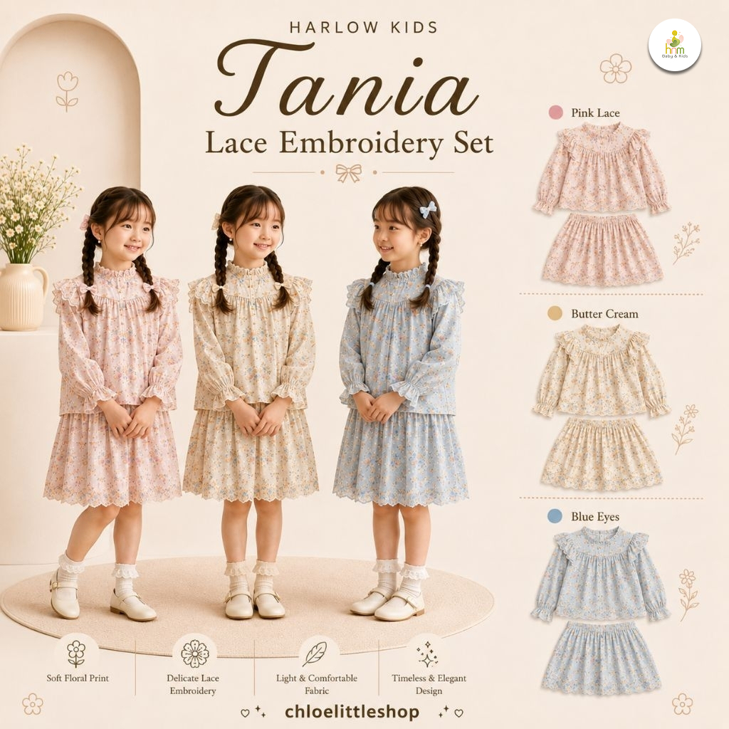 Harlow Kids Tania Lace Embridery Set