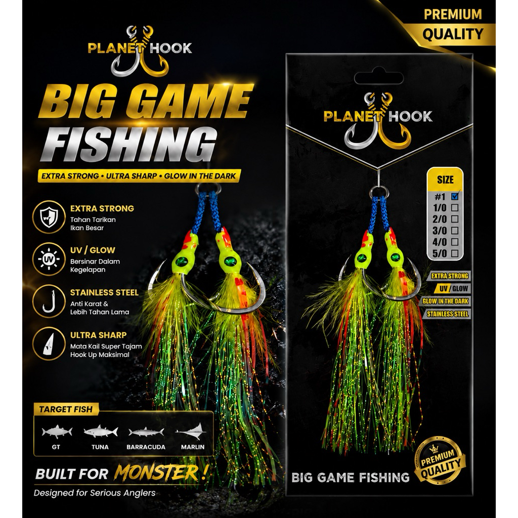 Mata Pancing Assist Hook Jigging Planet Hook | Double Hook