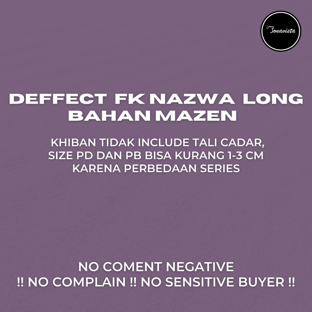 Bonavista -  DEFFECT FK Long Instan Nazwa (NO CADAR TALI + All size)  FK bahan mazen by sultan Frenc