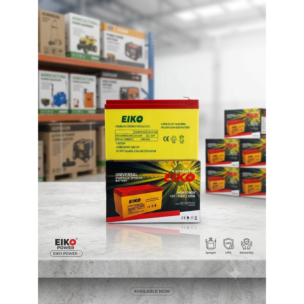 Baterai Aki kering EIKO 12V 10AH - Aki Sprayer Elektrik