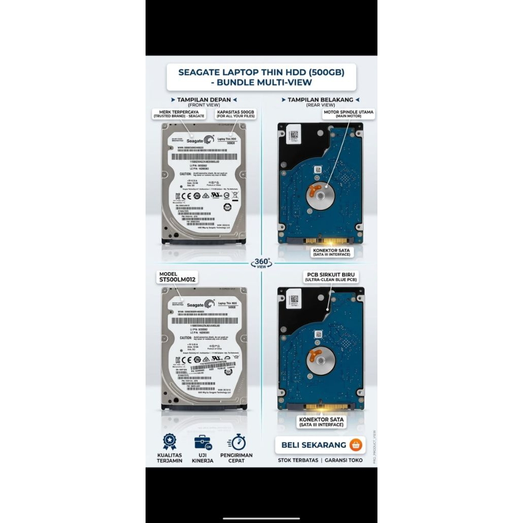 HARDISK LAPTOP 500GB SEAGATE