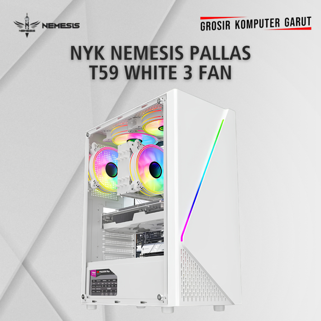 PC Case Komputer NYK Pallas T59 White Gaming Case Support PC Case Komputer NYK Pallas T59 White Gami
