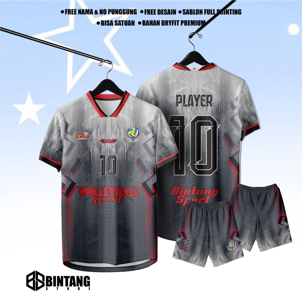 jersey volly baju volly baju volly pria wanita gratis nama nomor punggung