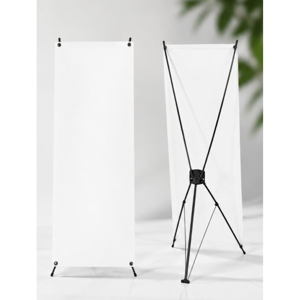 Tiang Y Banner 60 x 160 cm – Rangka Tiang Besi Tebal