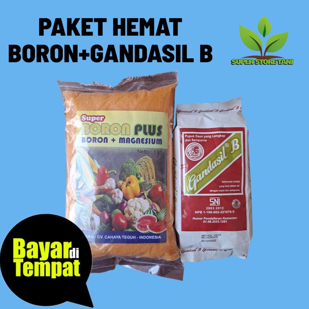 PAKET HEMAT Pupuk Boron Plus Boron+Magnesium 1kg+Gandasil B 500gr