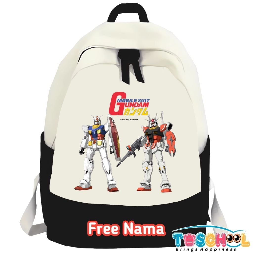 TAS RANSEL ANAK MOTIF ROBOT GUNDAM BAHAN PREMIUM FREE NAMA