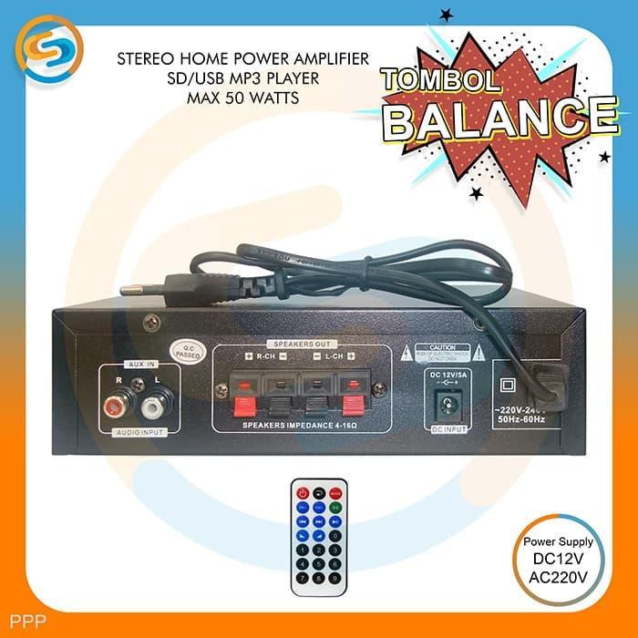 POWER AMPLIFIER STREO HOME FM SD USB MP3 PLAYER AC-PPP