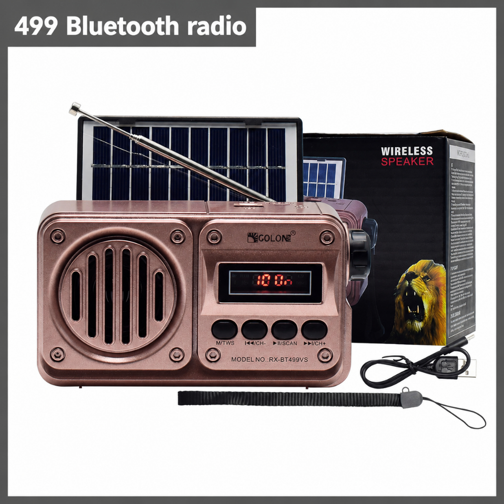 MERODITH 499 Radio Bluetooth Speaker FM AM SW Portable radio mini Solar Internasional Bluetooth Radi