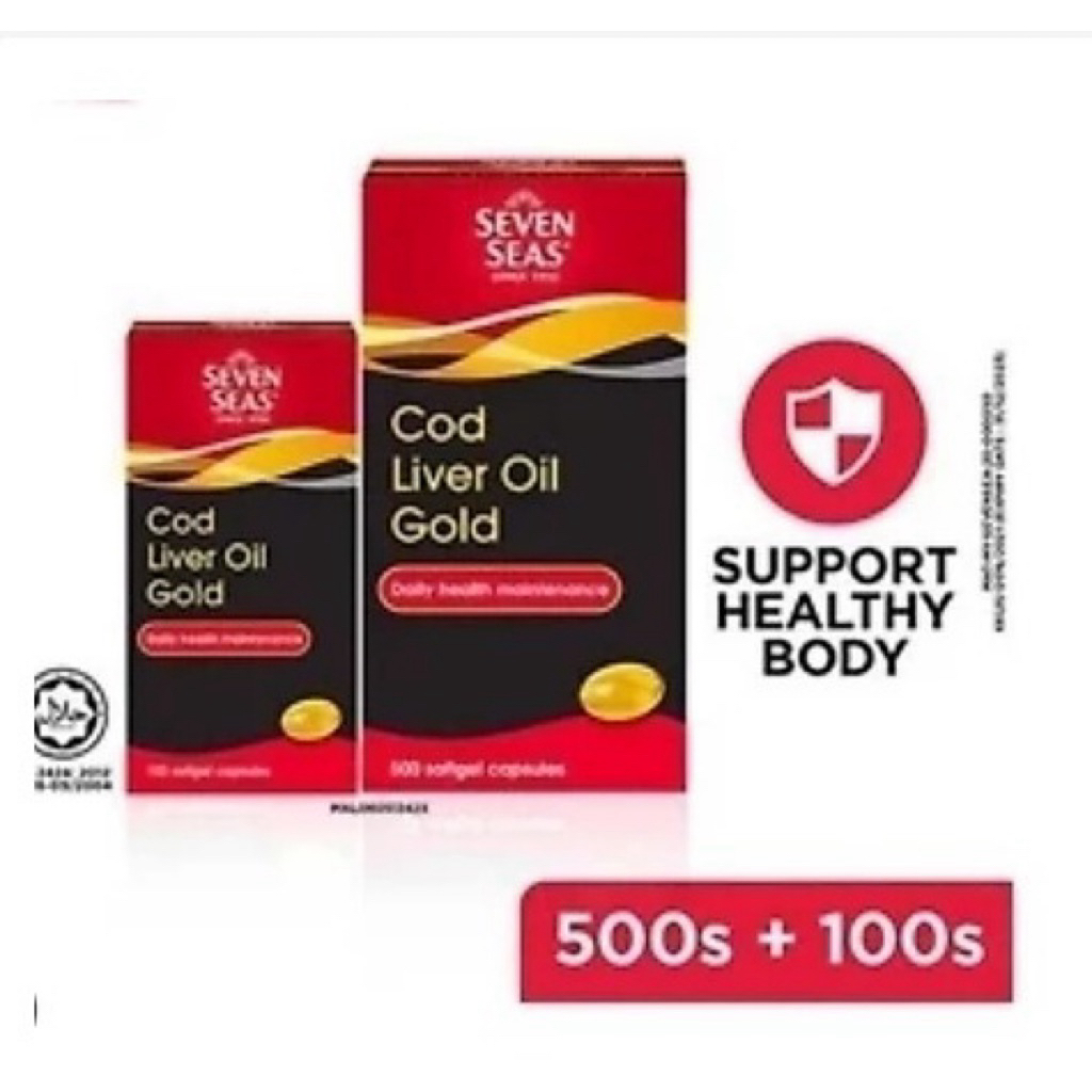 Seven Seas Cod Liver Oil Gold 500+100 kapsul original stock