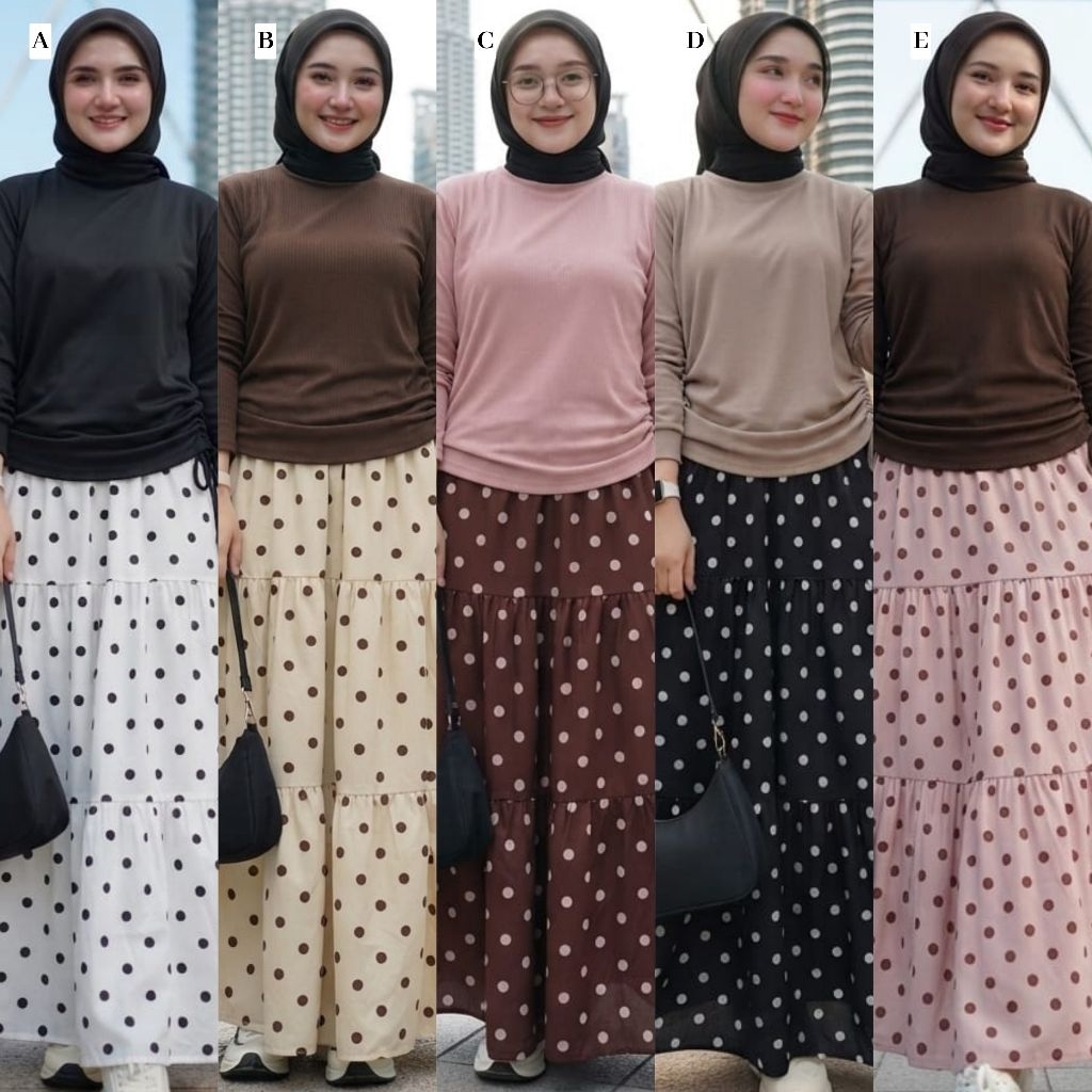 Setcel Setrok Mix Motif Bordir Canda Polka One Set Timy Mickey Jeans Set Cel Series Setelan Rok Cela