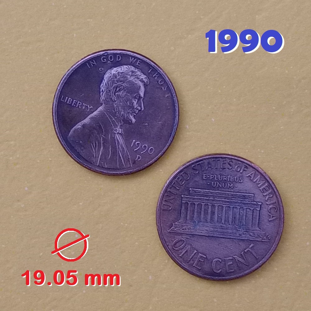KOIN 1 Cent  Abraham Lincoln 1990 - 1998