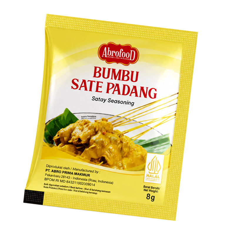 BUMBU SATE PADANG Abrofood - 8gr | Bumbu Sate Padang Asli Minang