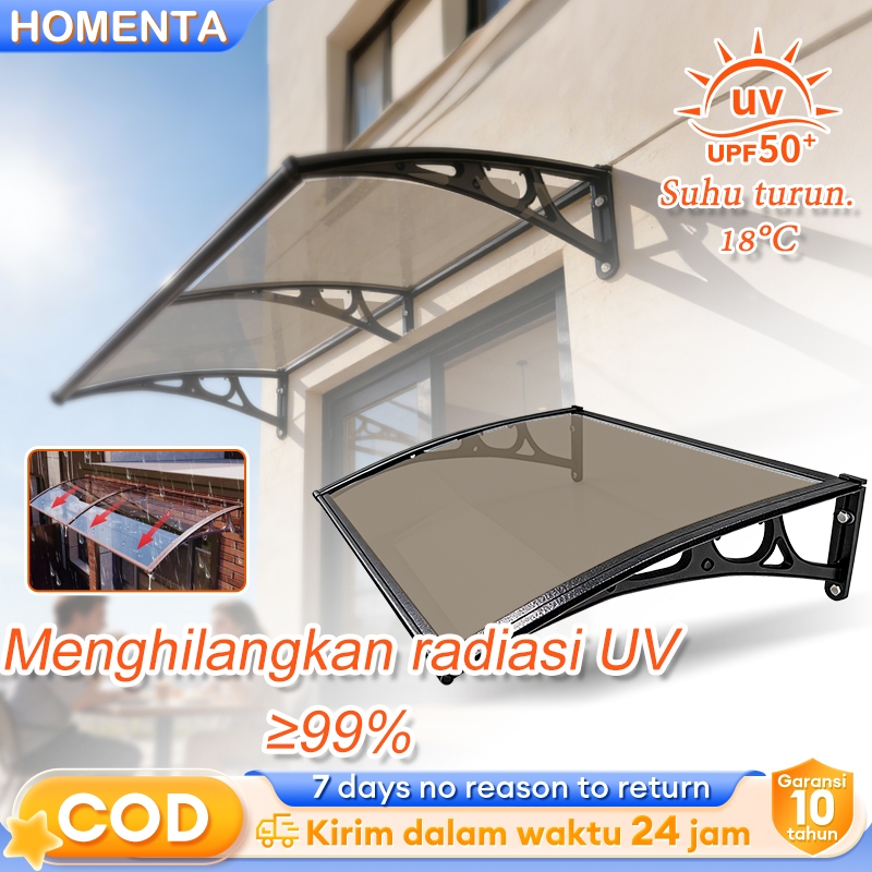 HOMENTA Canopy Kanopi Atap Kanopi Rumah Penutup Teras​ Polycarbonate​ Transparan​ kanopi teras rumah