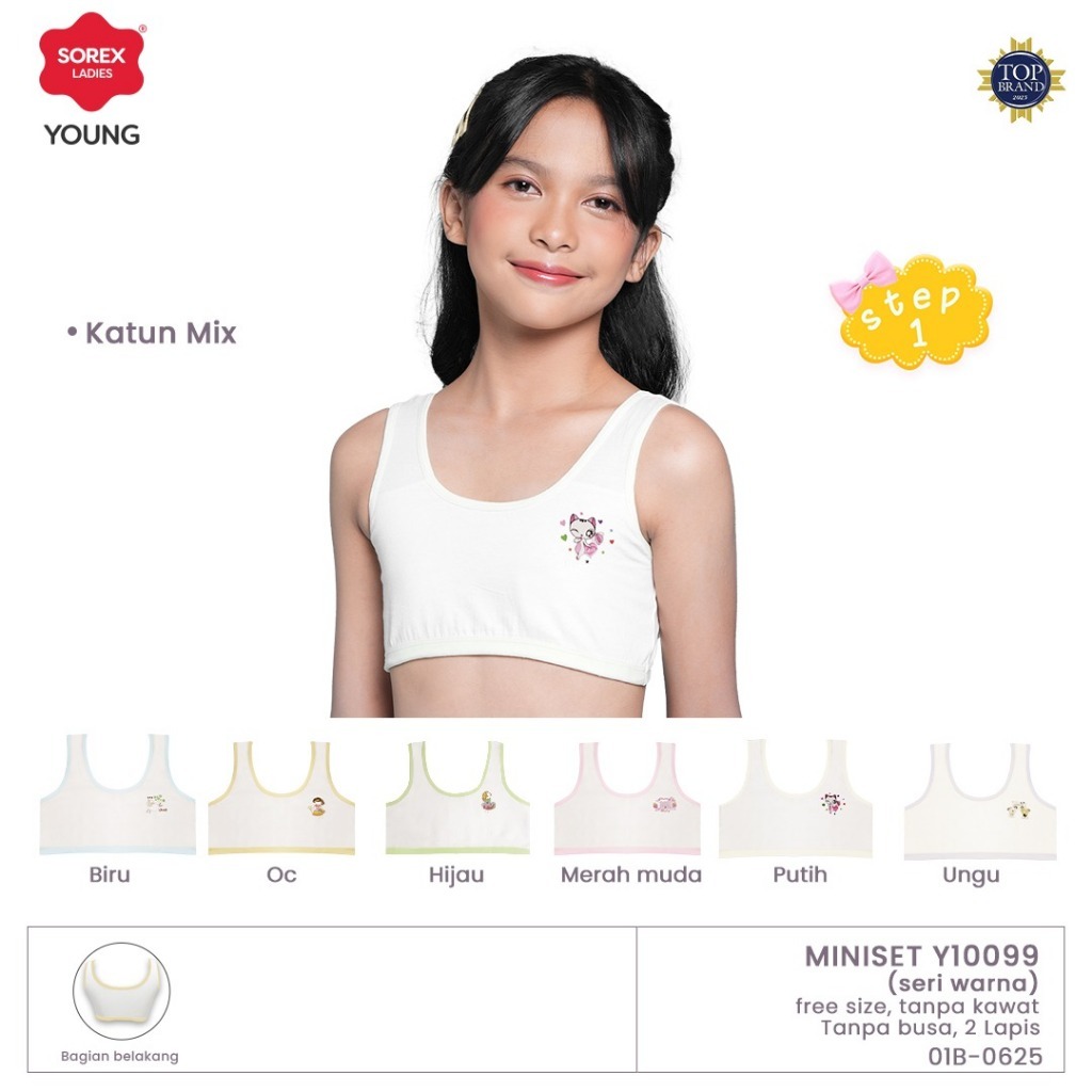 Sorex Miniset Anak SD SMP Miniset Remaja Katun Step 1 Tanpa Busa Kawat Sorex Young Original