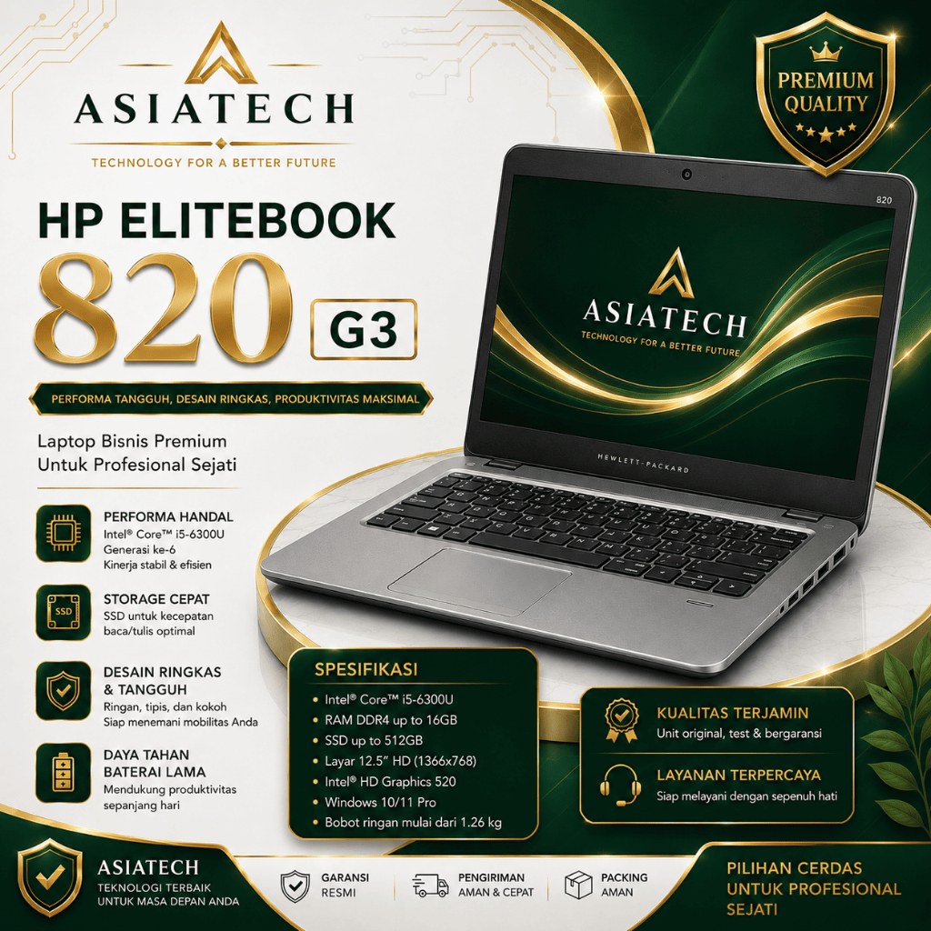 Laptop HP Elitebook 820 G4 I5 GEN 7 RAM 32GB SSD 512GB