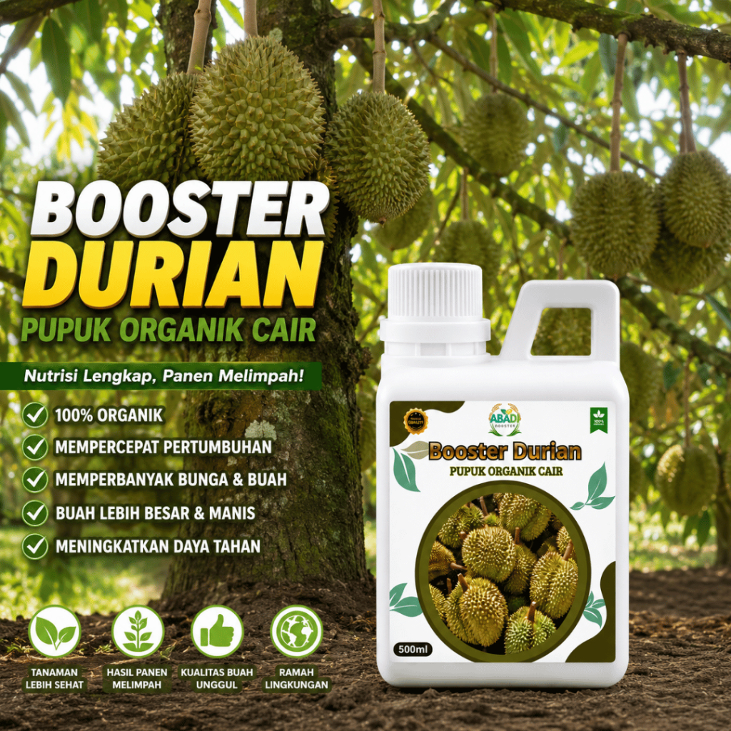 Booster Durian 500ml Pupuk Organik Cair Perangsang Buah Durian Lebat Besar Manis