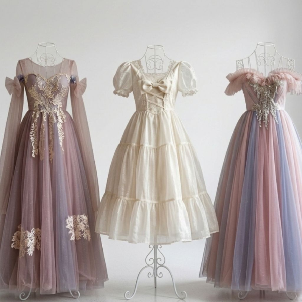 Dress fairy - pesta - prom - prewedding - bridesmaid warna pastel