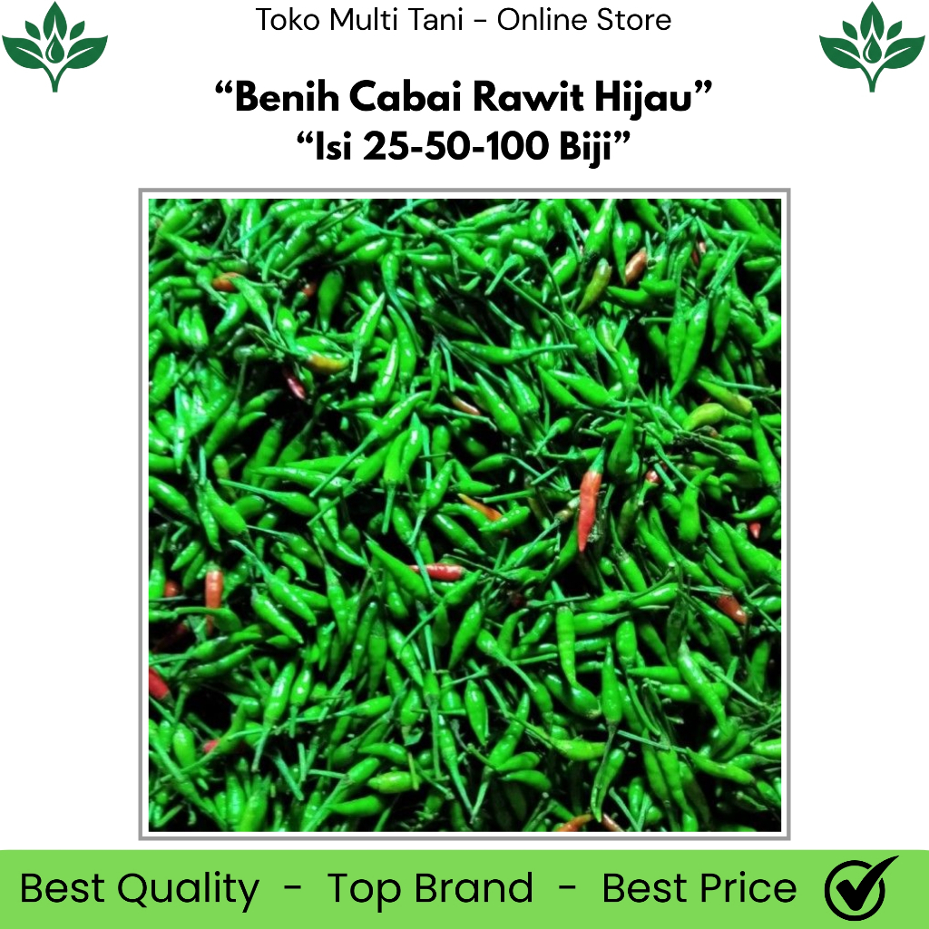 Benih Cabai Rawit Hijau Isi 25/50/100 Biji - Benih Cabai Rawit - Benih Cabai - Benih Cabai Rawit Ped
