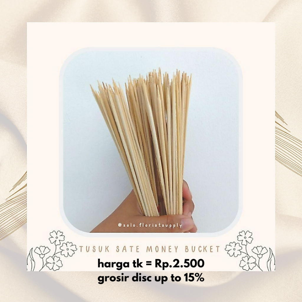 TUSUK SATE BAHAN BUKET SNACK / UANG | tusuk sate bambu | stick bambu | tusuk money buket | tusuk sat