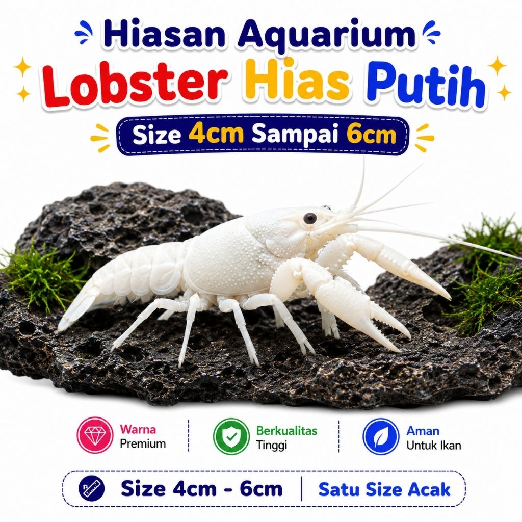 Hiasan Aquarium Lobster Hias Putih Lobster Hias Aquarium