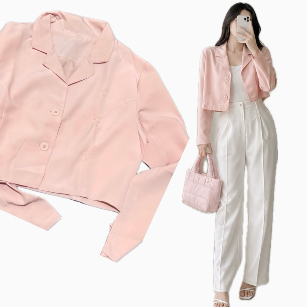 (PL) Pink Crop Blazer Colorbox - READ CAPTION