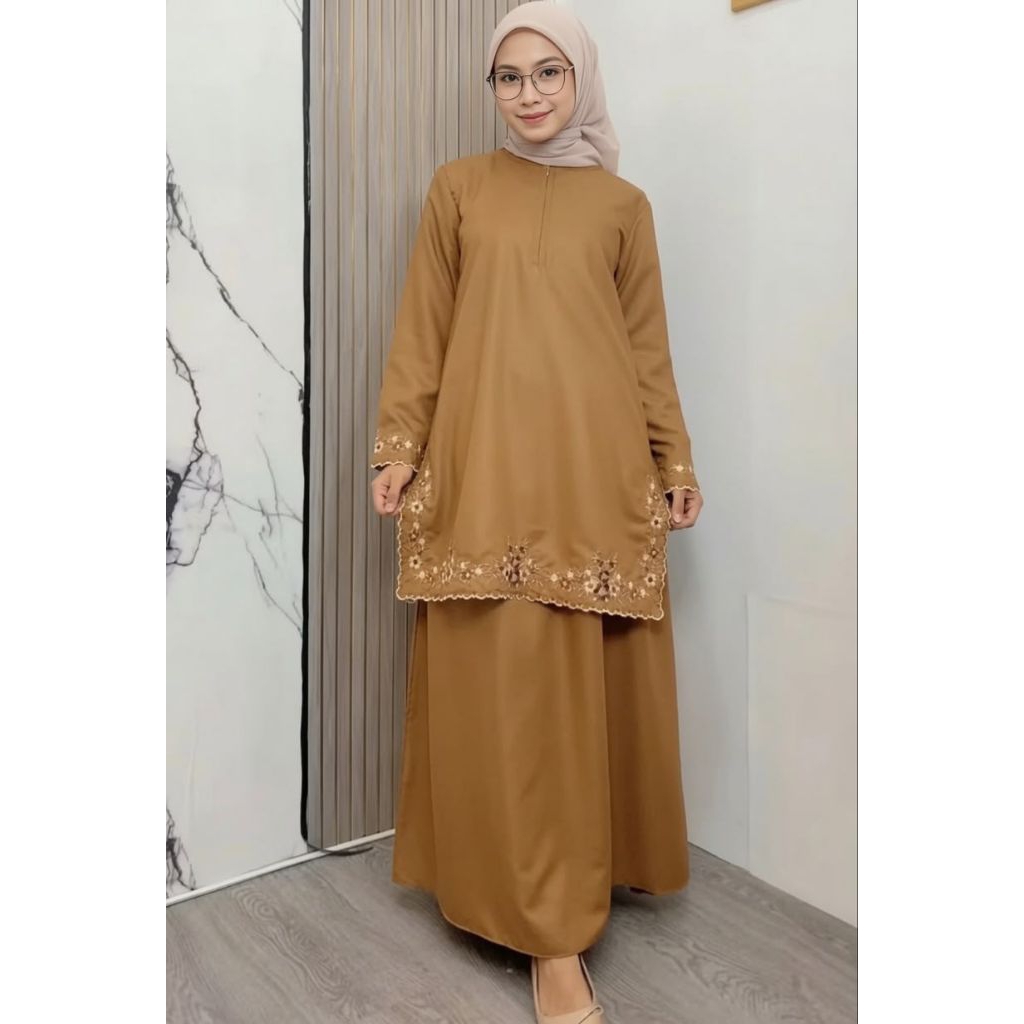 Setelan Rok Pemda Bordir ASN PDH Gamis Malaysia Pemda || Pakaian Wanita || Seragaman Kantoran || Bah